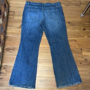 Route 66 flare leg jeans size 18 average has slight fraying on the hem.